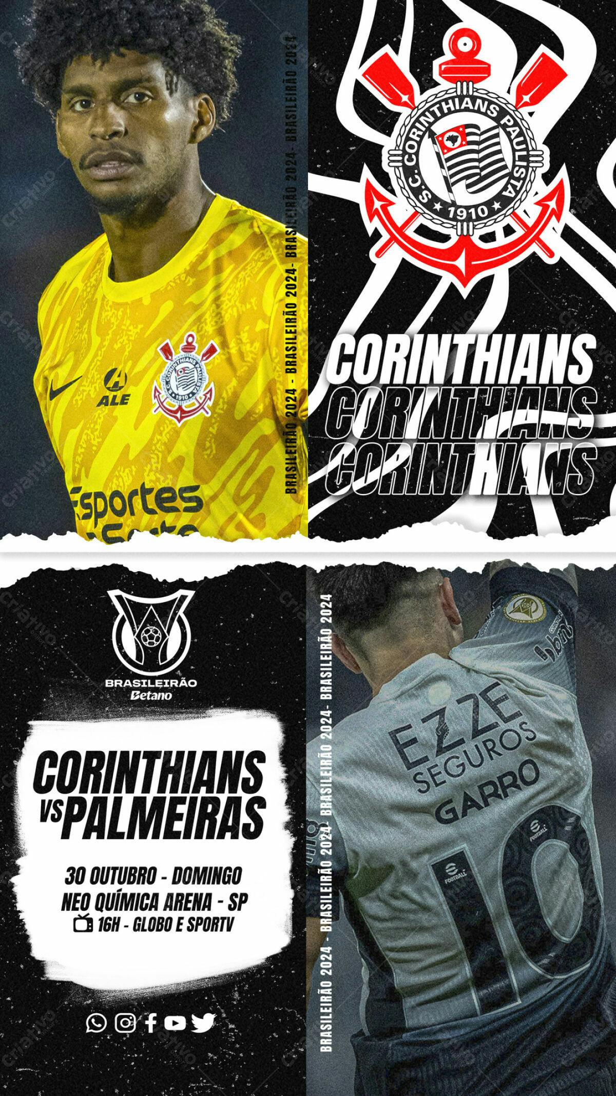Flyer Corinthians x Palmeiras PSD Editável