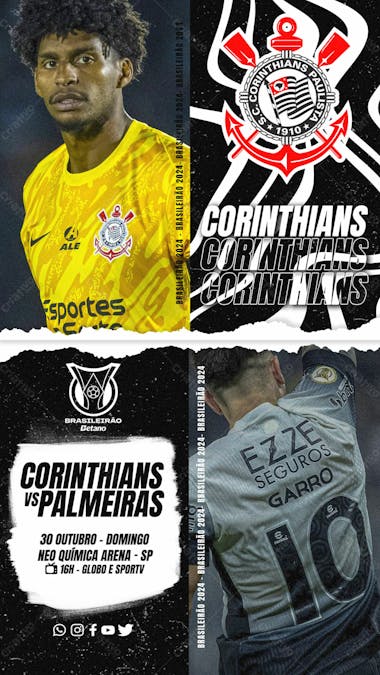 Flyer esportivo campeonato brasileiro 2024 corinthians