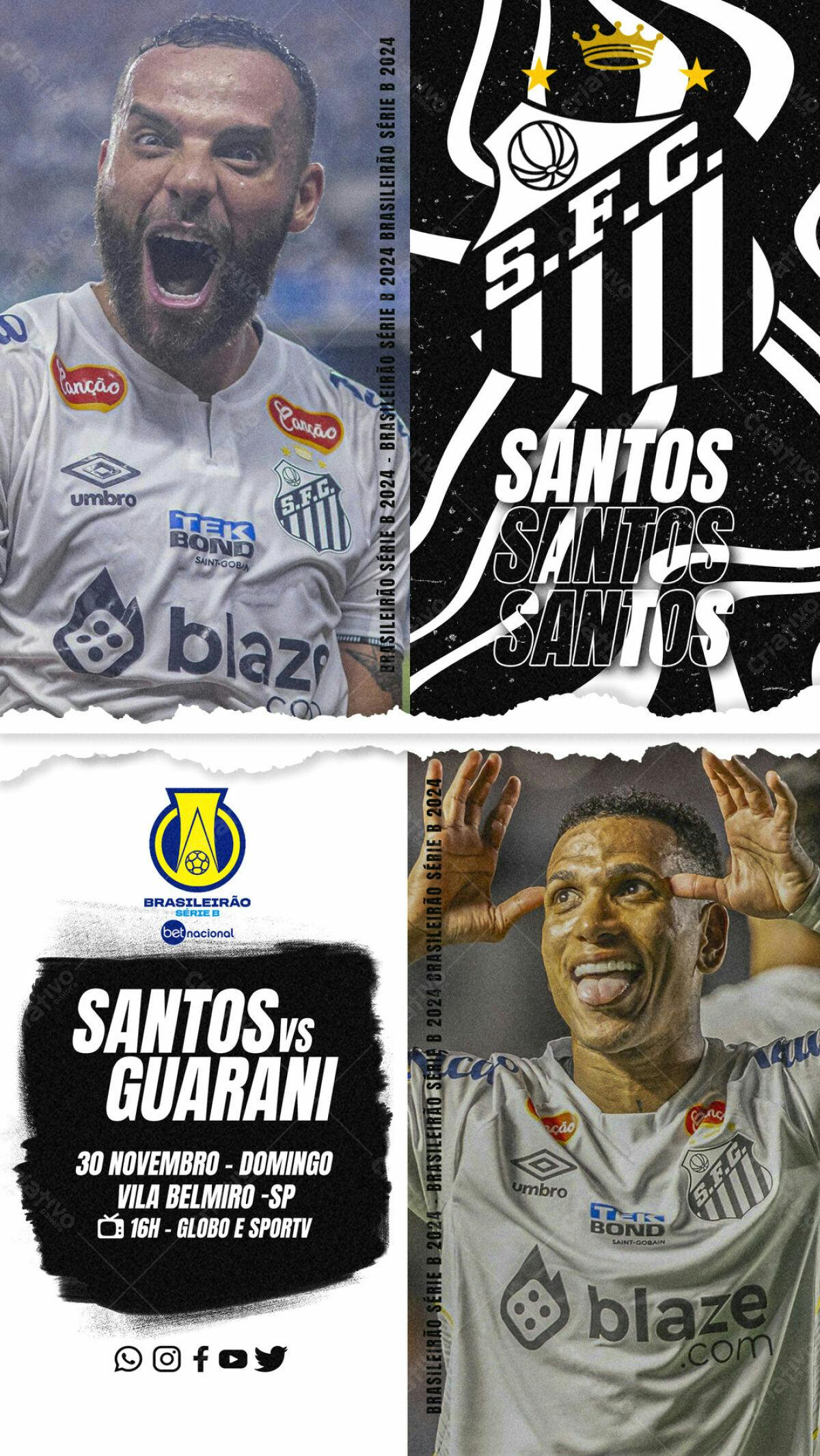 Flyer Santos x Guarani PSD Editável