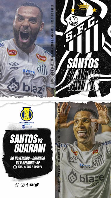 Flyer esportivo campeonato brasileiro 2024 santos