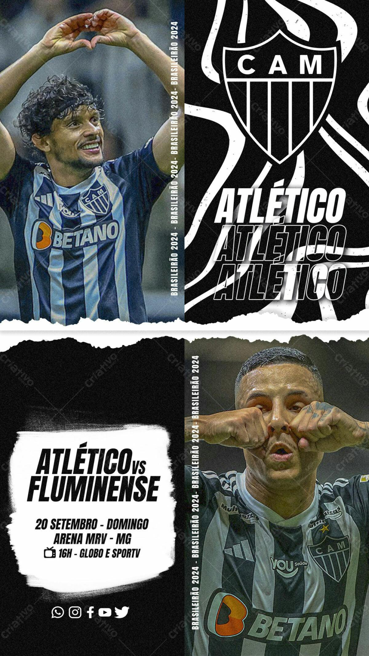 Flyer Atlético x Fluminense PSD Editável