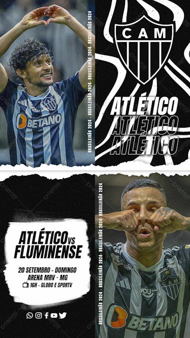 Flyer esportivo campeonato brasileiro 2024 atlético mg