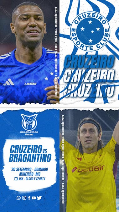 Flyer esportivo campeonato brasileiro 2024 cruzeiro