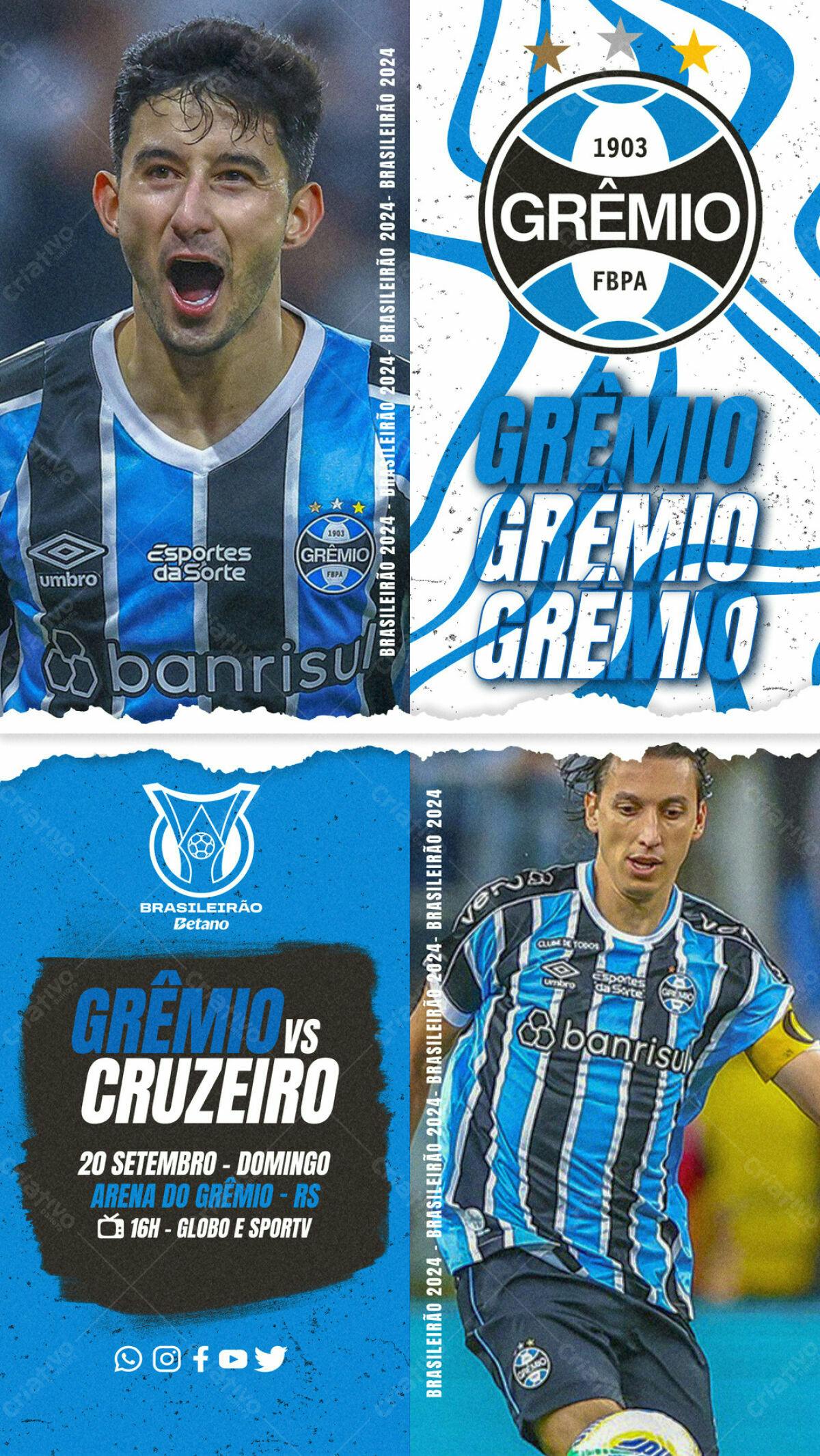 Flyer Grêmio x Cruzeiro PSD Editável