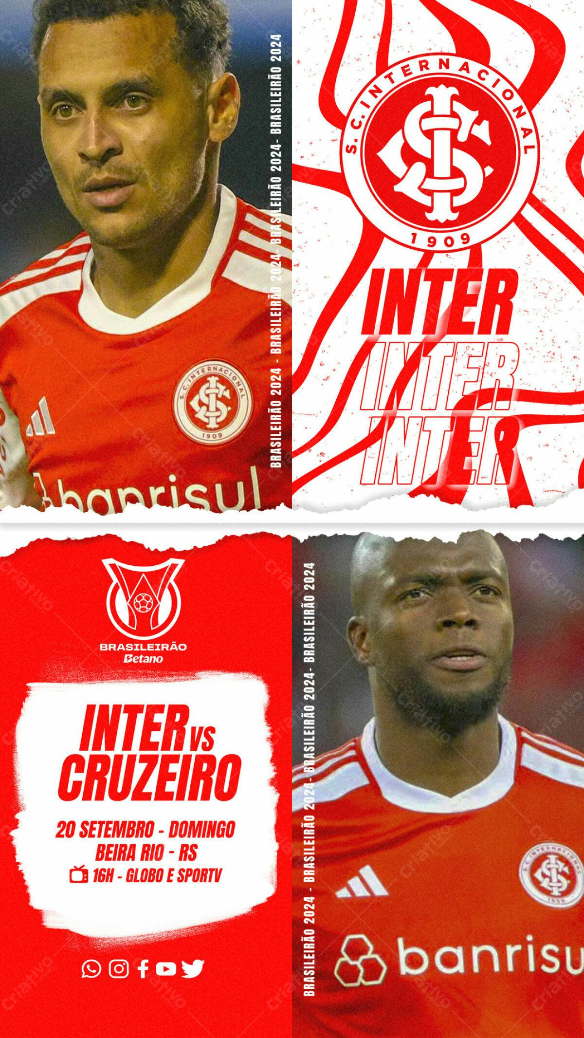 Flyer Jogo Inter x Cruzeiro PSD Editável