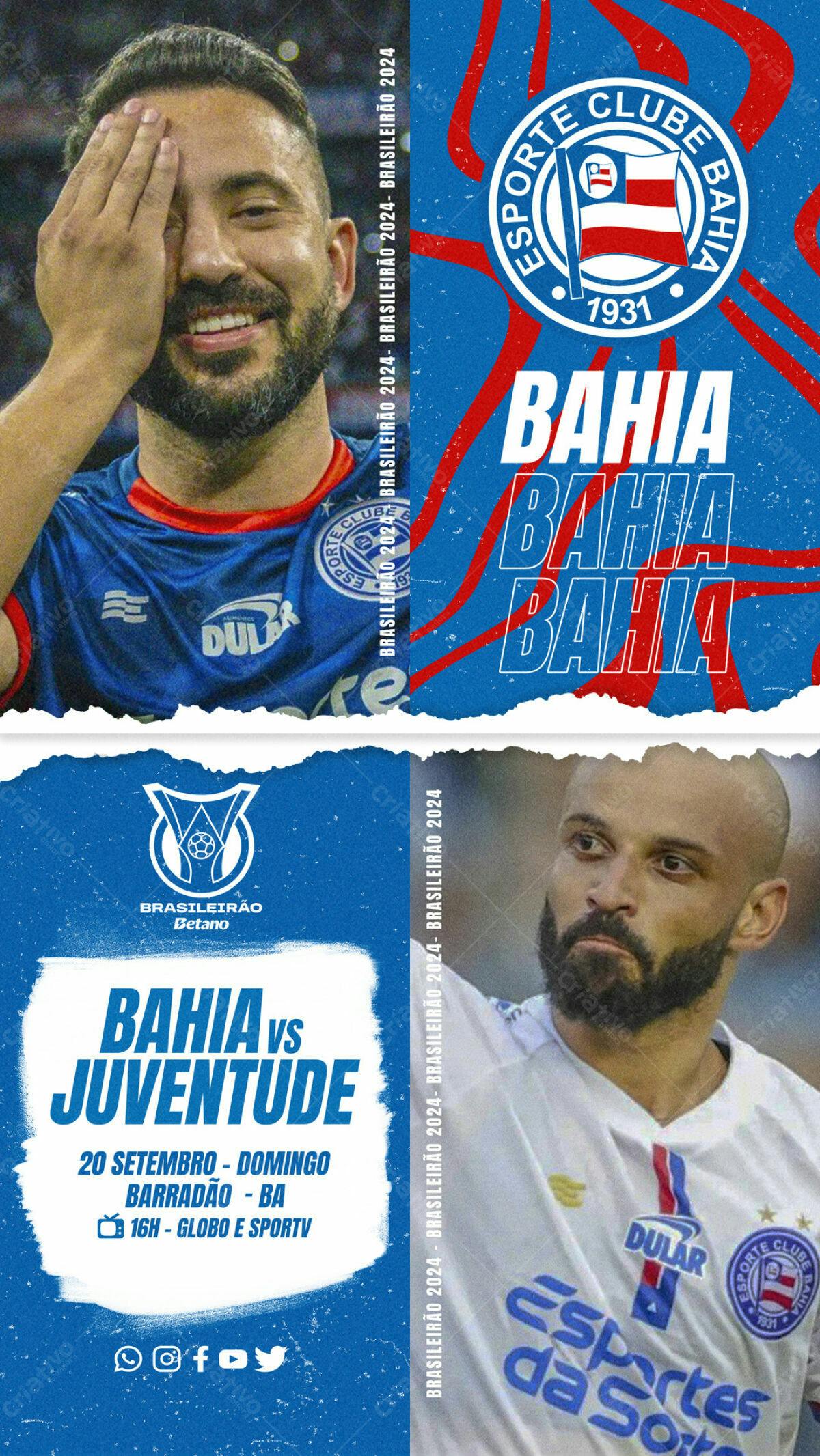 Flyer Bahia x Juventude PSD Editável