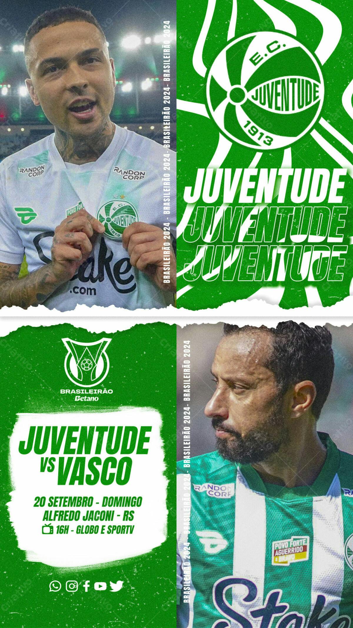 Flyer Jogo Juventude x Vasco PSD Editável