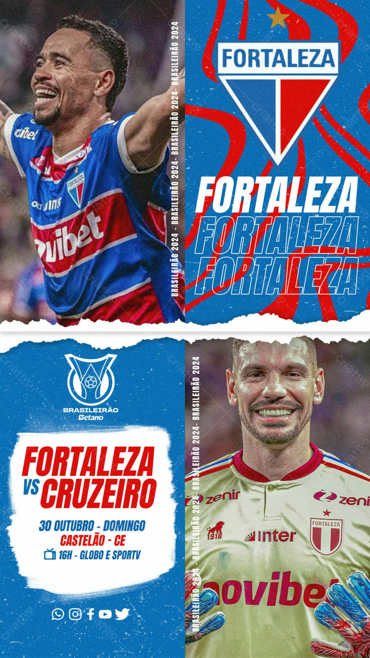Flyer Fortaleza vs Cruzeiro PSD Editável