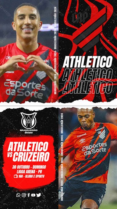 Flyer esportivo campeonato brasileiro 2024 athletico