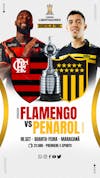 Flyer esportivo quartas de final libertadores 2024 flamengo x peñarol