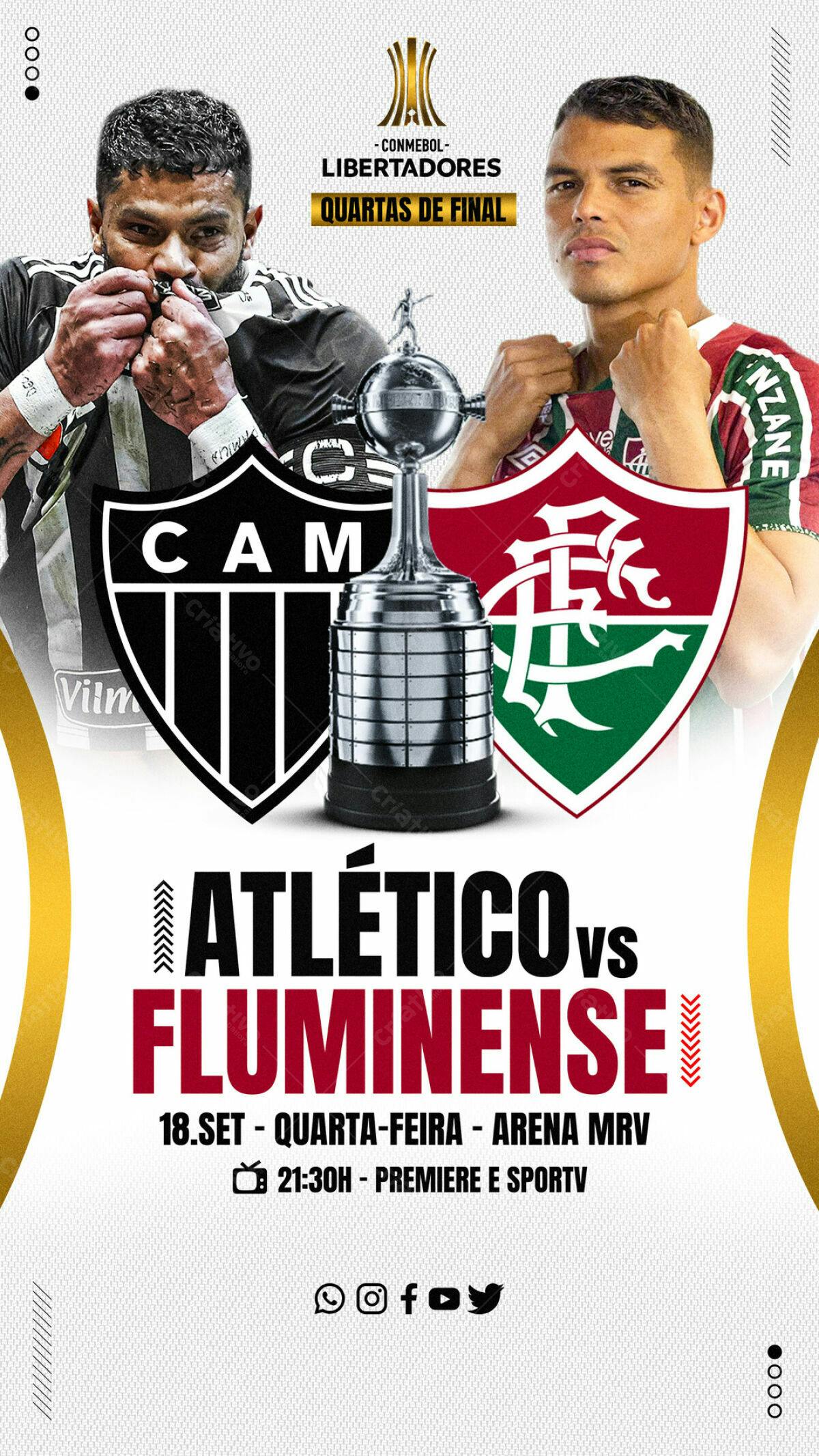 Flyer Atlético x Fluminense Libertadores PSD Editável