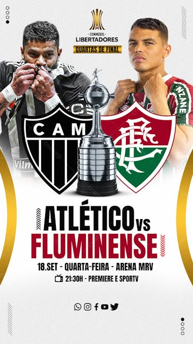 Flyer esportivo quartas de final libertadores 2024 atlético x fluminense