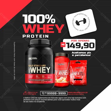 Loja de suplementos social media instagram whey protein kit