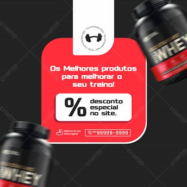 Loja de suplementos social media instagram whey protein o melhor produto