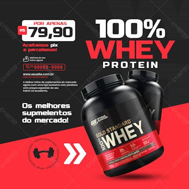 Loja de suplementos social media instagram whey protein o melhor