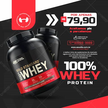 Loja de suplementos social media instagram whey protein oferta