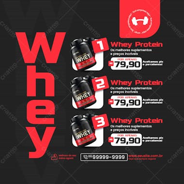 Loja de suplementos social media instagram whey protein os melhores do mercado