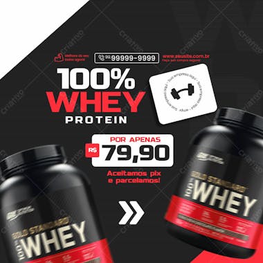 Loja de suplementos social media instagram whey protein promoção imperdível