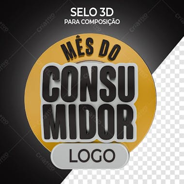 Selo 3d mês do consumidor logo