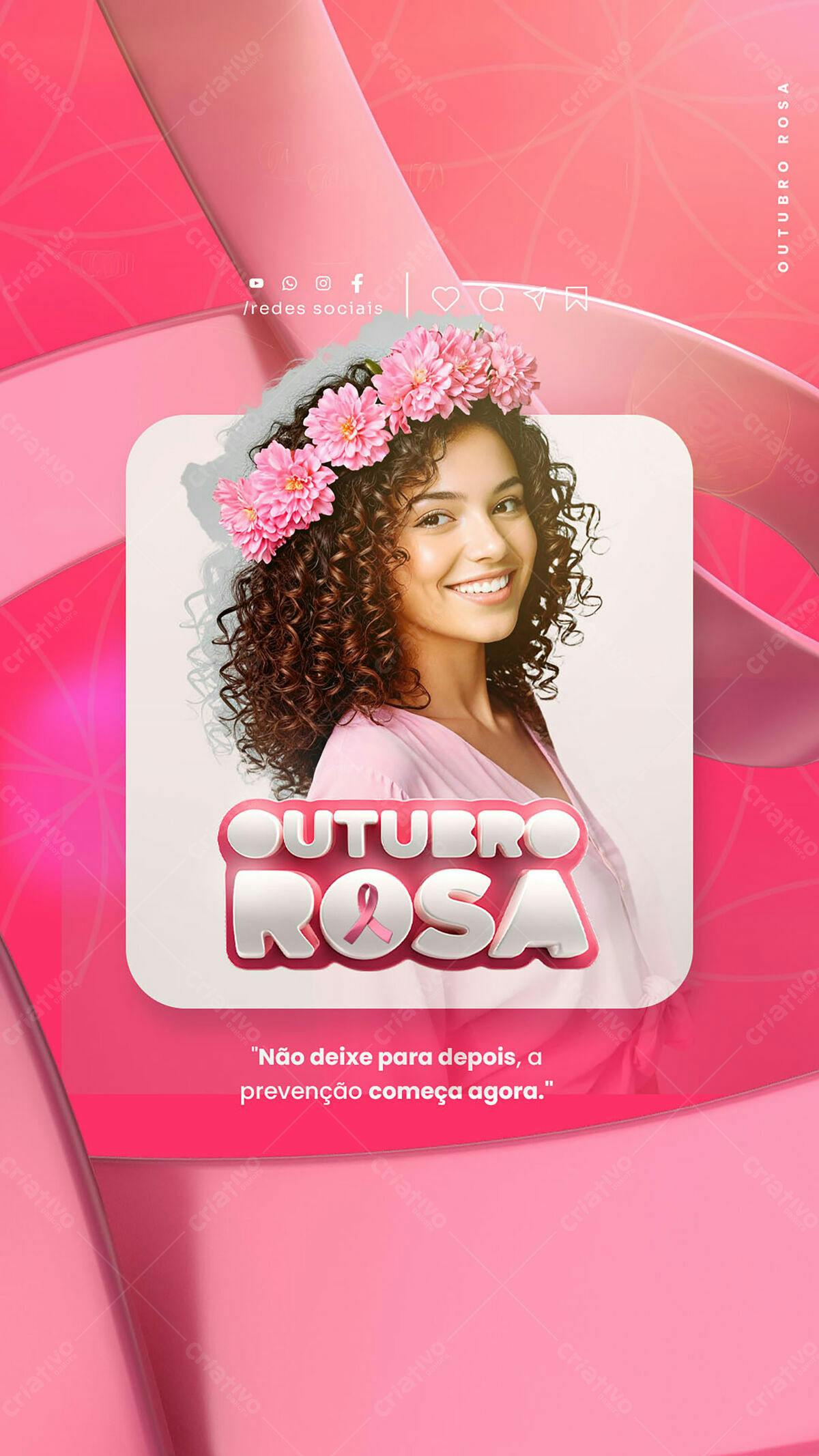 para Outubro Rosa PSD Editável