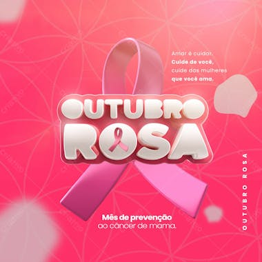 Outubro rosa social media luta contra o câncer