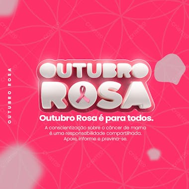 Outubro rosa contra o câncer campanha