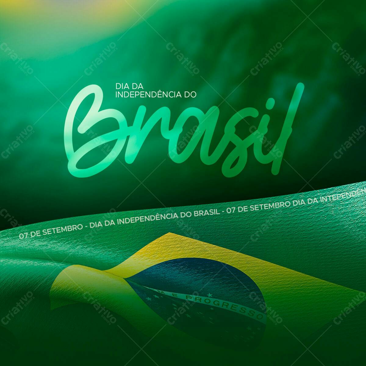 Flyer para o Dia da Independência do Brasil PSD Editável