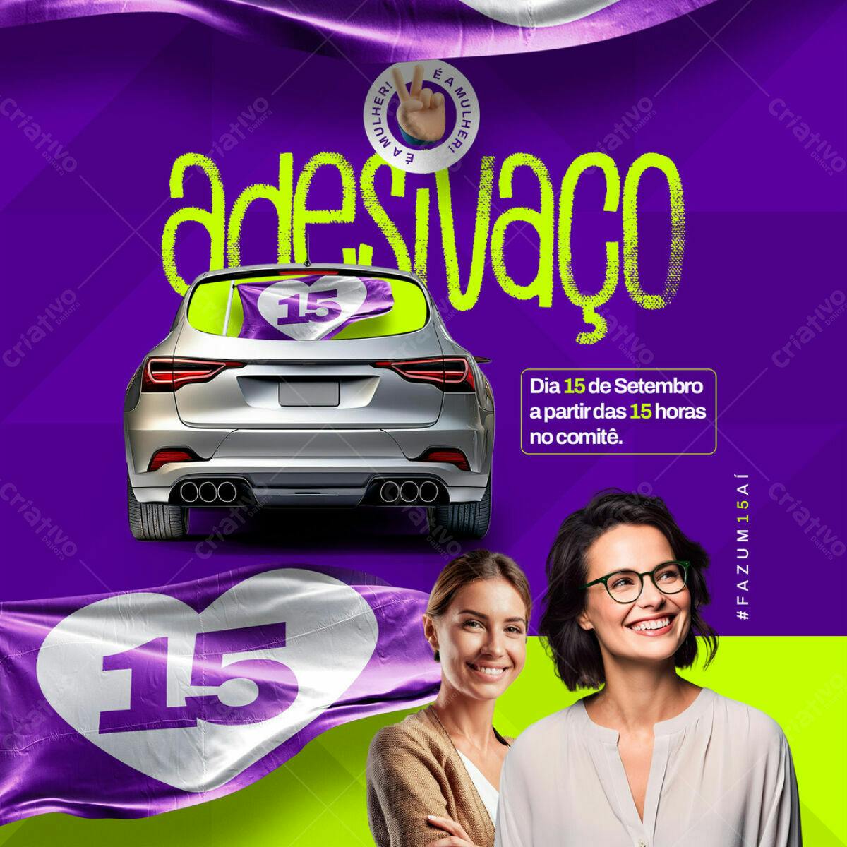 Adesivo para Evento Feminino PSD Editável