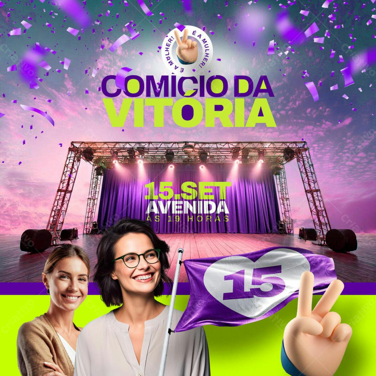 Flyer para Comício da Vitória PSD Editável