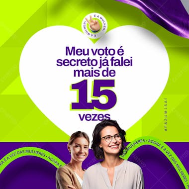 Social media pack político partido 15 meu voto é secreto