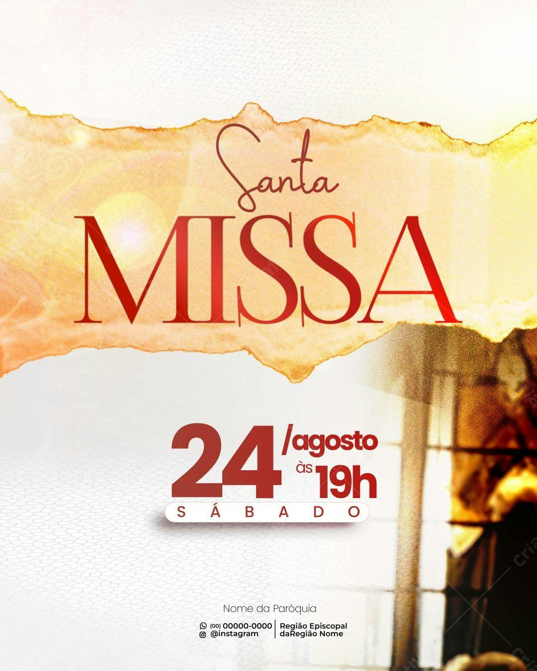 Flyer para Santa Missa PSD Editável