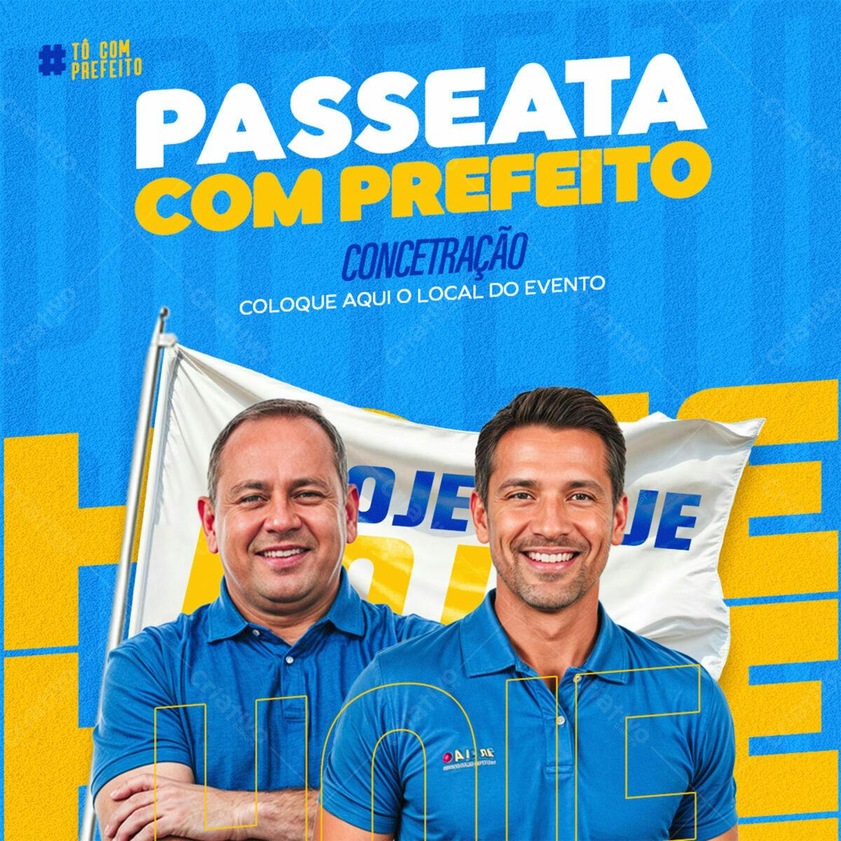 Flyer Passeata com Prefeito PSD Editável
