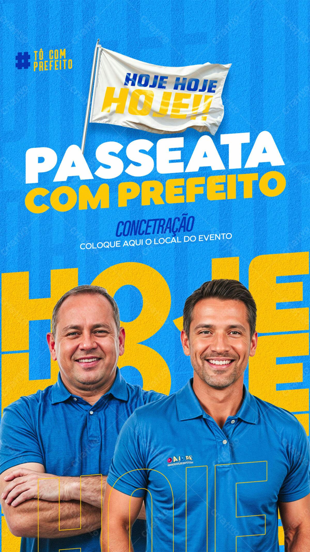 Flyer Passeata com Prefeito PSD Editável