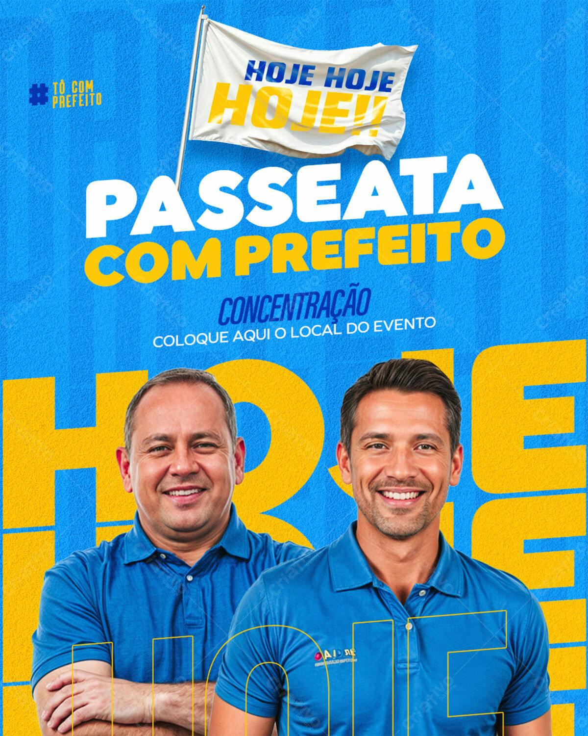 Flyer Passeata com Prefeito PSD Editável