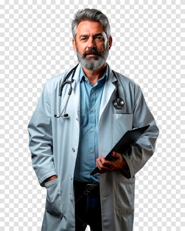 Médico com prancheta png transparente