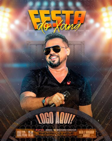 Festa do xand, forro ou sertanejo flyer feed