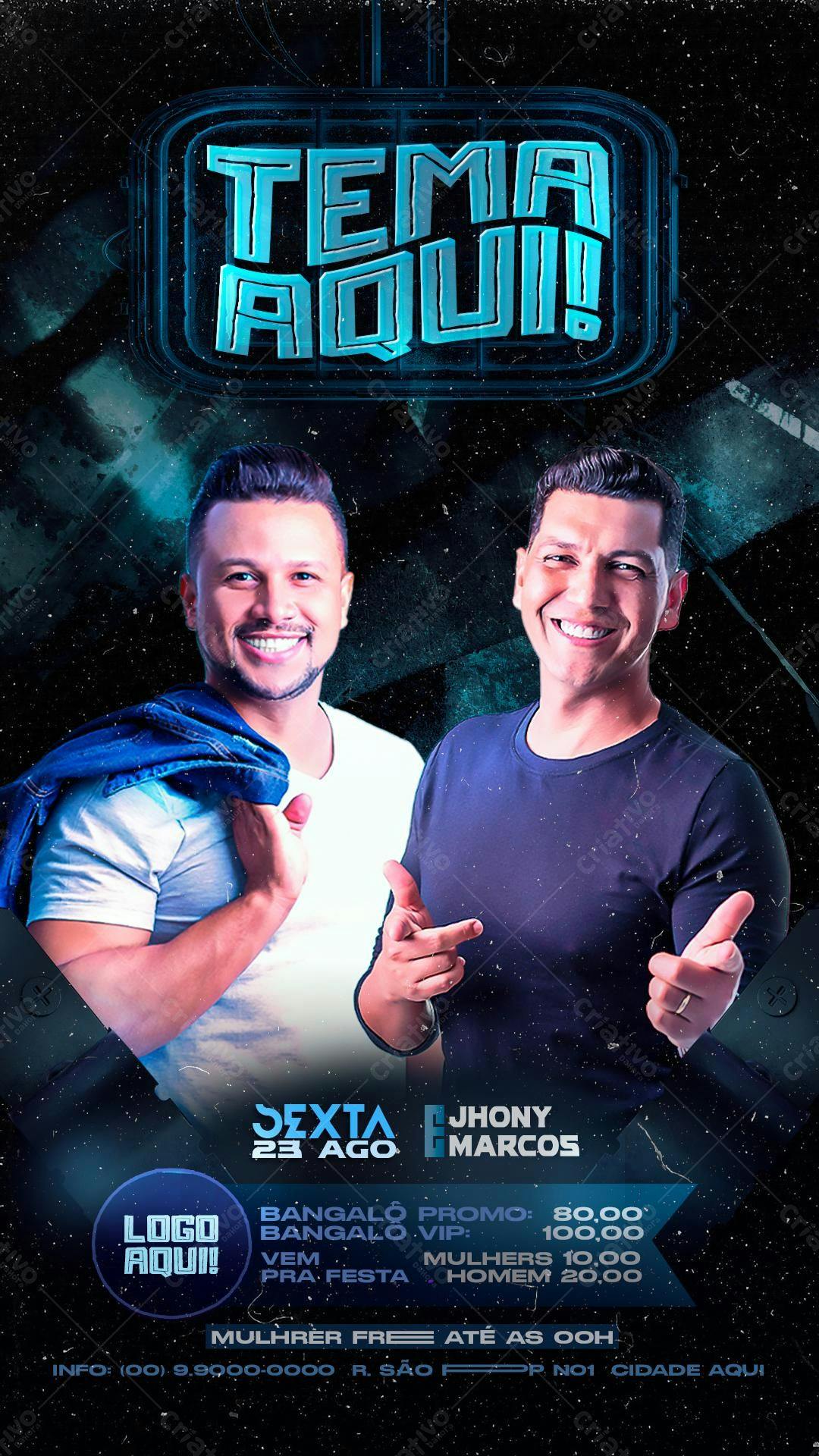 Flyer Festa Jhony e Marcos PSD Editável