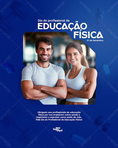 Dia do profissional de educação física, arte editável