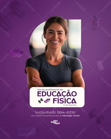 Dia do profissional de educação física, arte editável