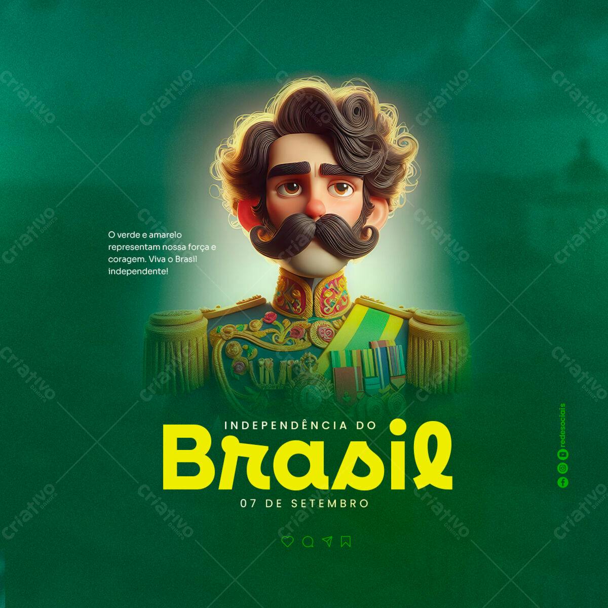 Arte para o Sete de Setembro PSD Editável