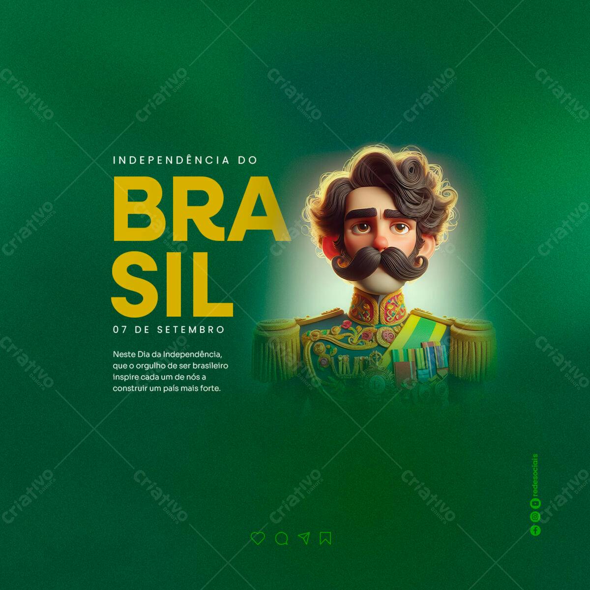 Post para o Dia da Independência do Brasil PSD Editável