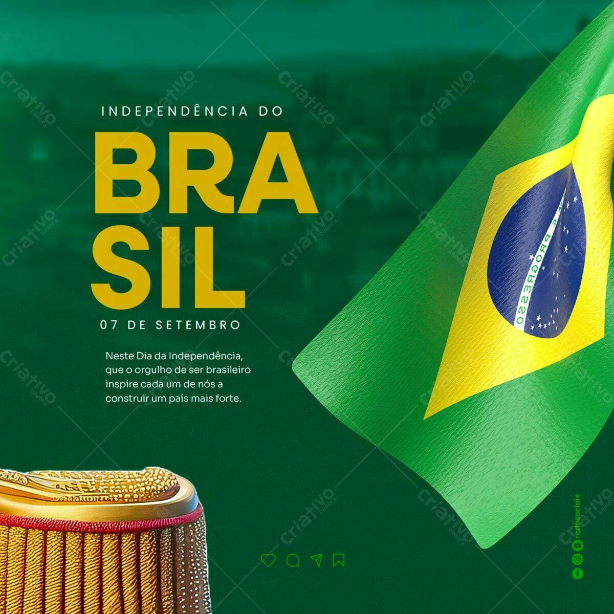Postagem Instagram 7 de Setembro PSD Editável