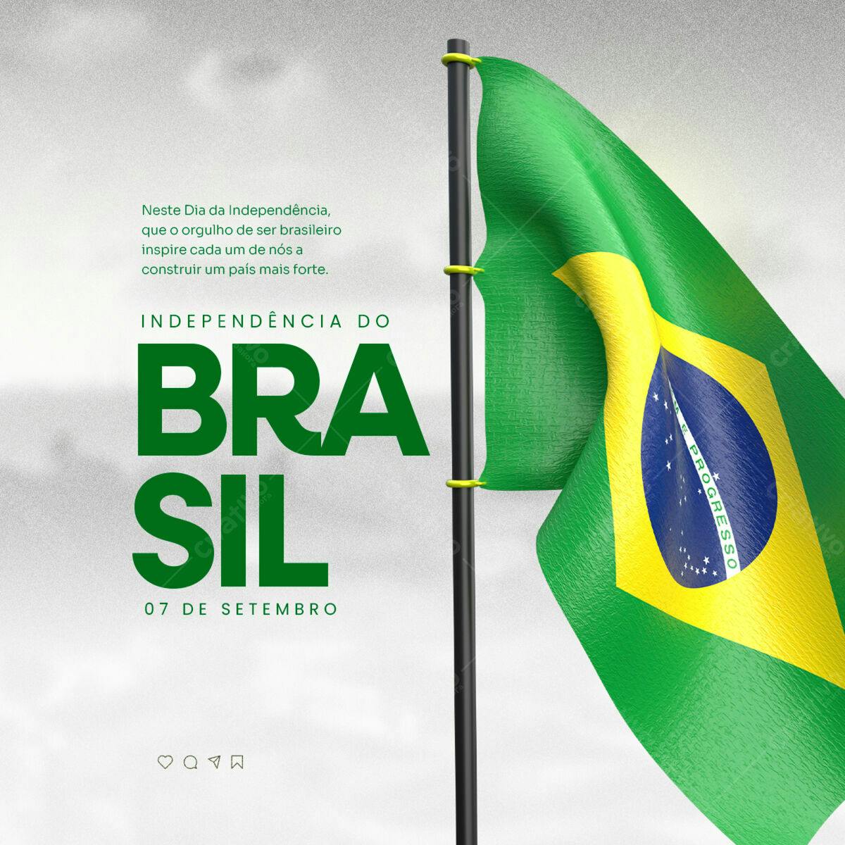 Post para o Dia da Independência do Brasil PSD Editável
