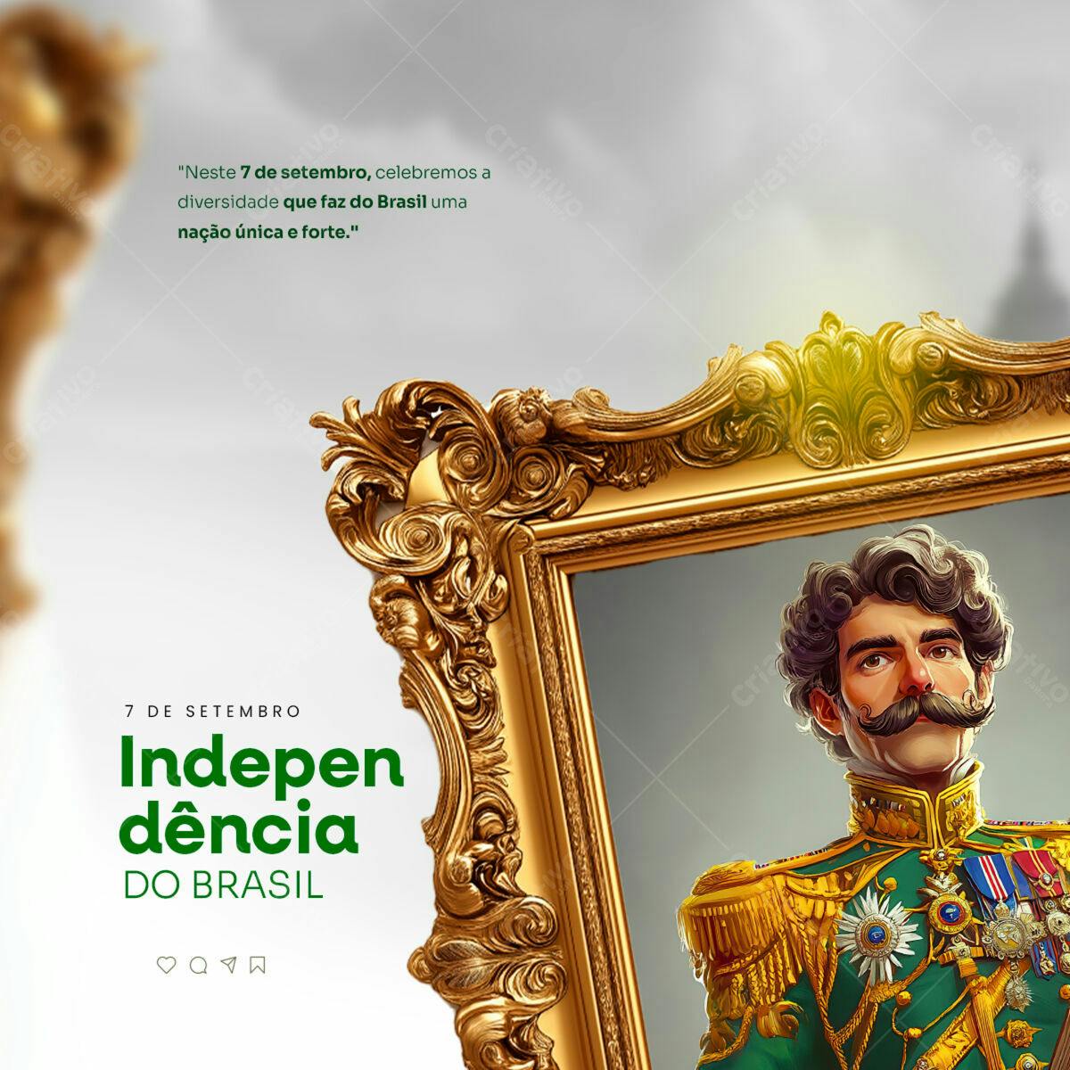 Post para o Dia da Independência do Brasil PSD Editável