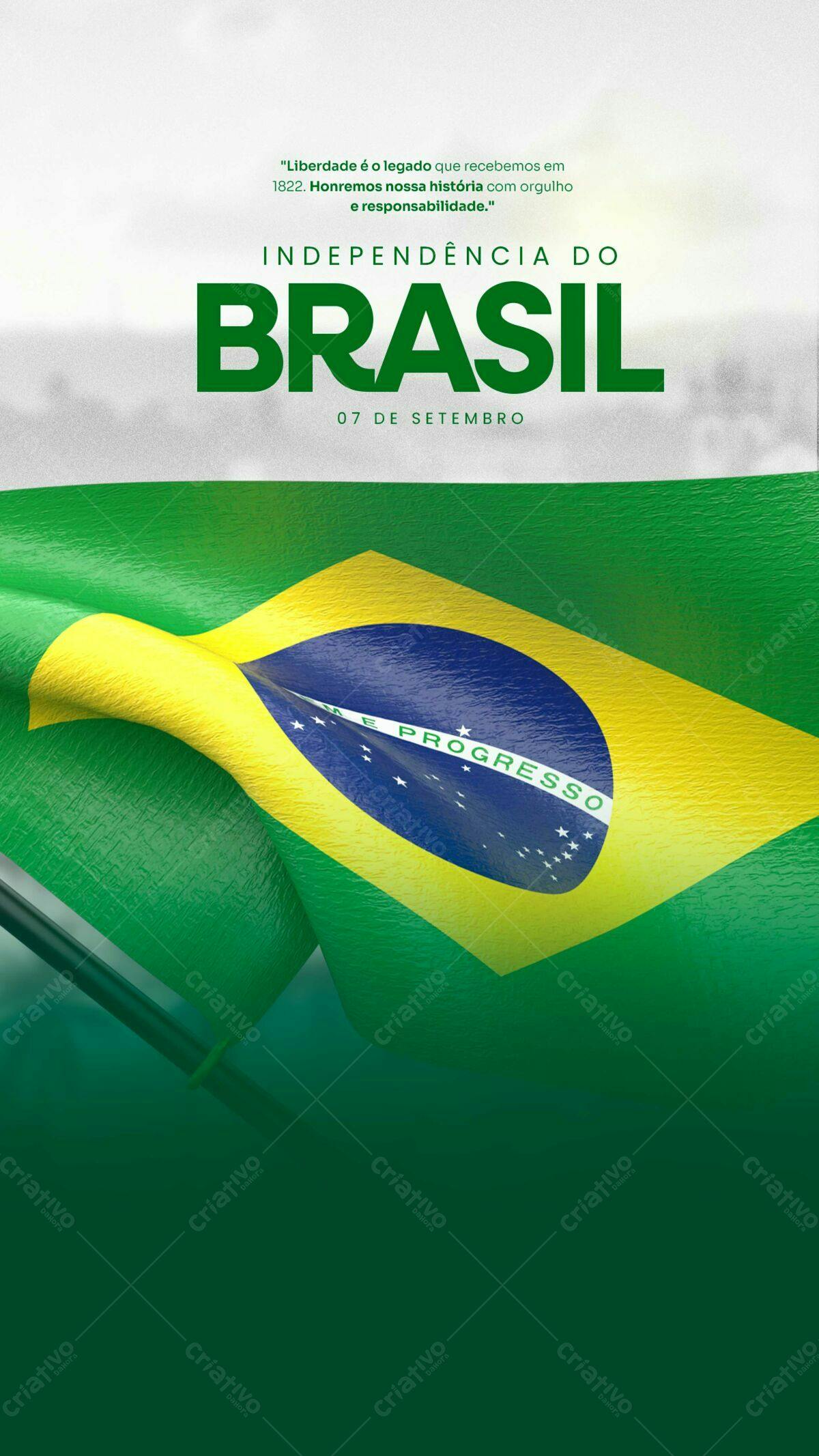Flyer 7 de Setembro Independência do Brasil PSD Editável