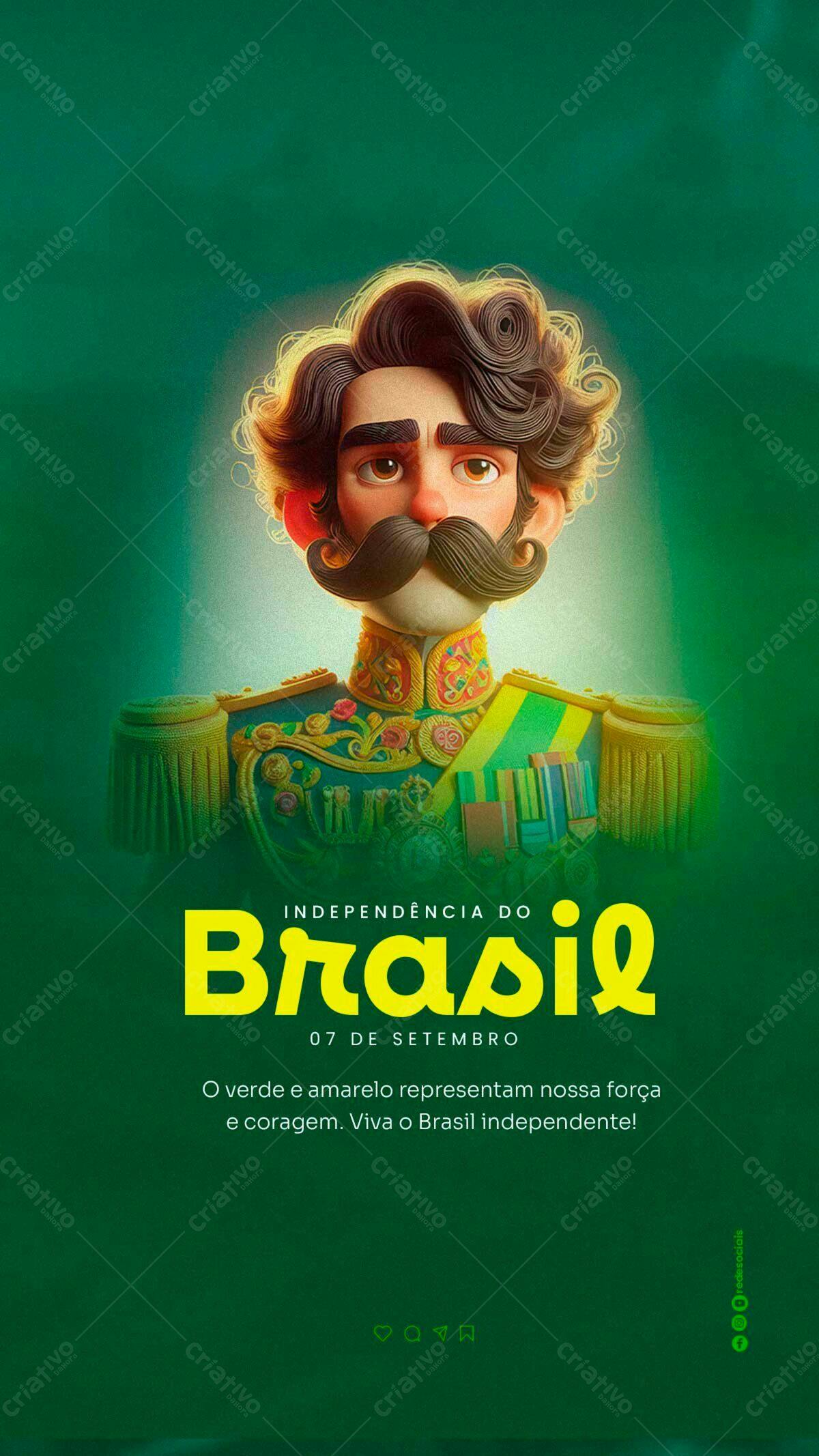 Flyer para o Dia da Independência do Brasil PSD Editável