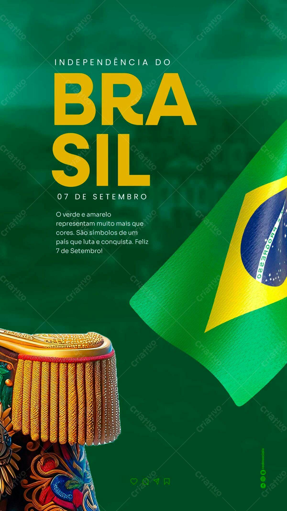 Flyer 7 de Setembro Independência do Brasil PSD Editável