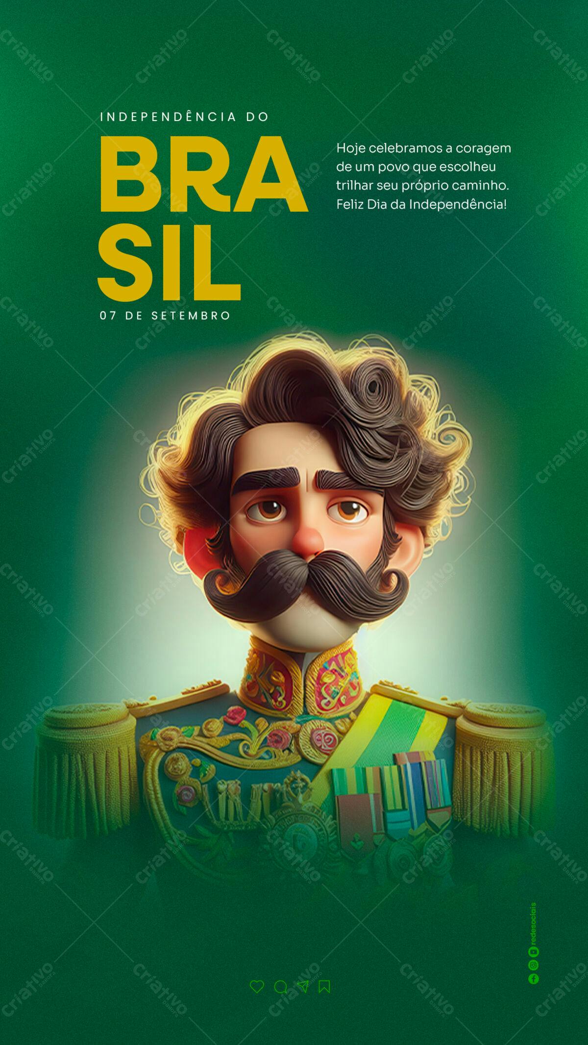 Poster 7 de Setembro Independência do Brasil PSD Editável