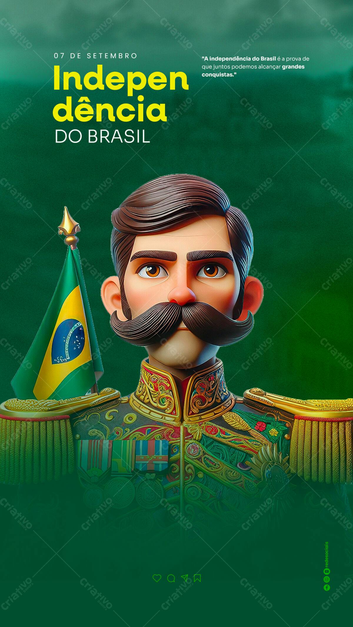 Flyer 7 de Setembro Independência do Brasil PSD Editável