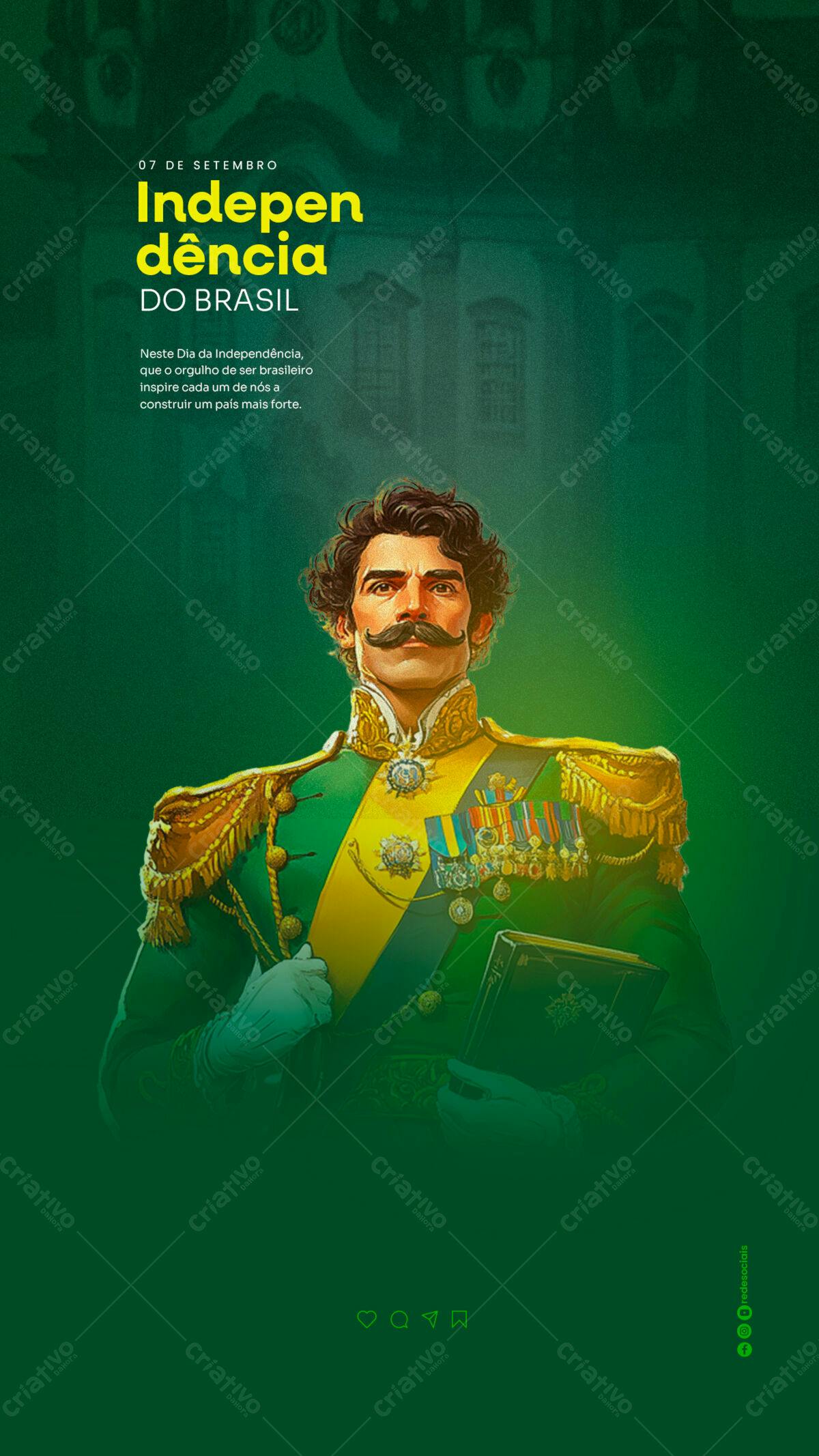 Flyer 7 de Setembro Independência do Brasil PSD Editável